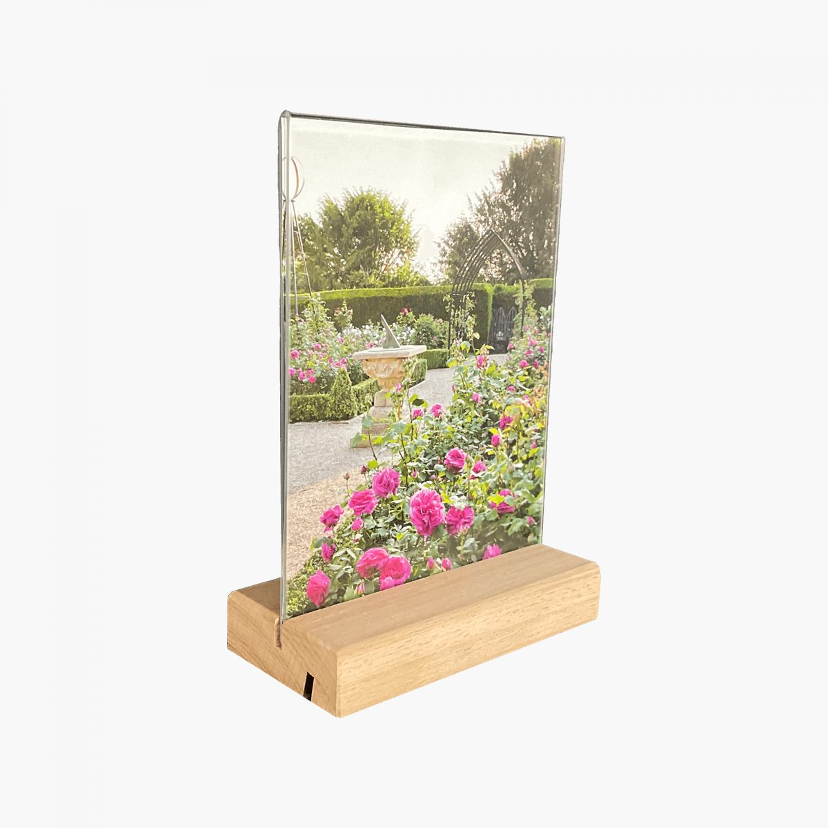 Pleksiglas držač letka s drvenom bazom | Cijena | Ponuda | Akcija